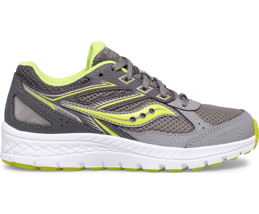 Gyerek Saucony Cohesion 14 Csipke Tornacipő Szürke Sárga | HU 782QMA